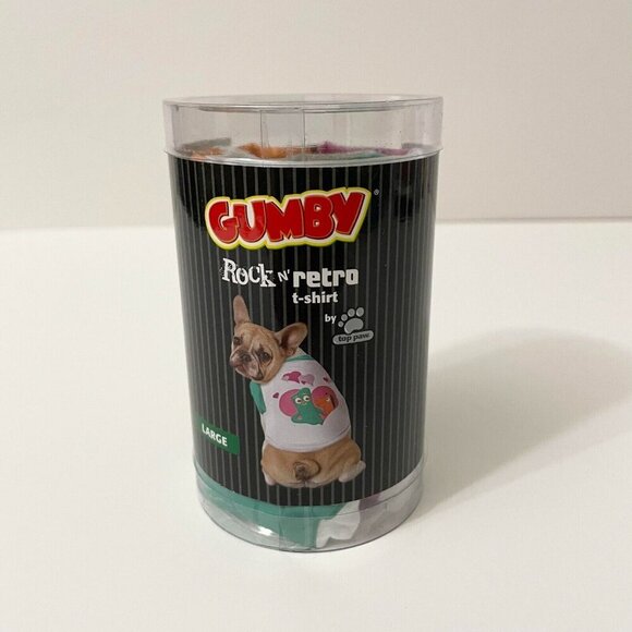 2011 Top Paw Rock N Retro Dog T Shirt Size Large Gumby and Pokey - Picture 1 of 16